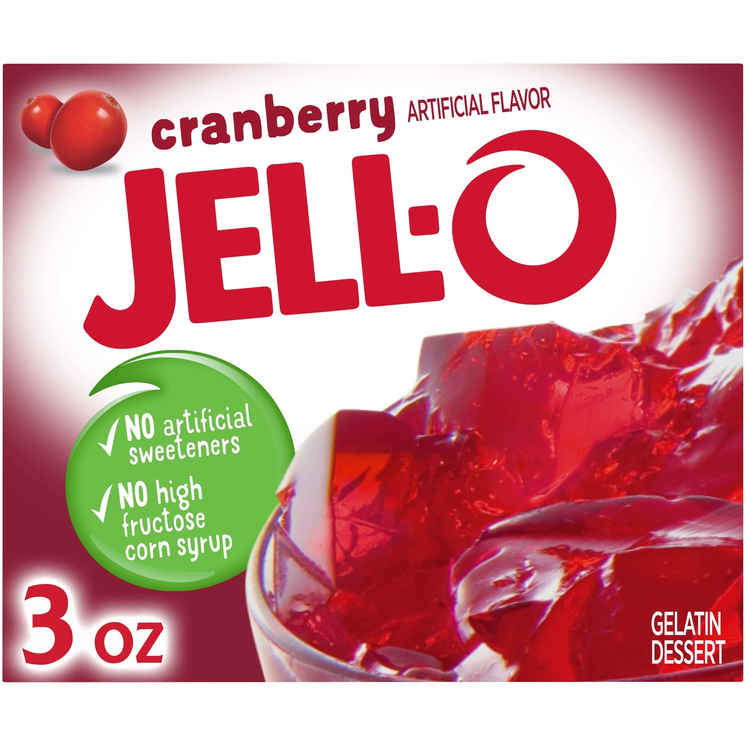 Product image of Jell-O Cranberry Gelatin Mix Boxes 3 oz 3 oz Pack of 24